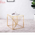 Modern Stainless Steel Gold Marble Coffee Table Side Table With Titanium Plating